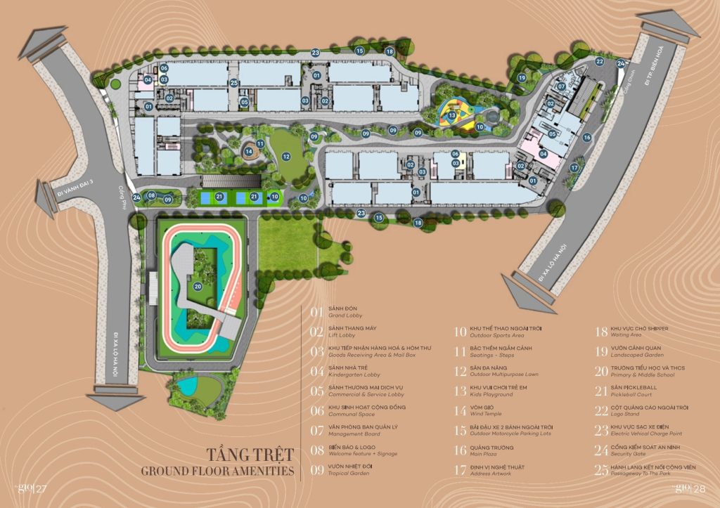 Mặt bằng 25 tiện ích tầng trệt - The Gió Riverside