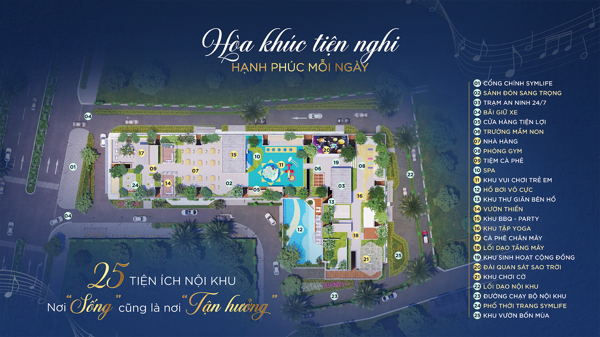 Mặt bằng tiện ích Symlife - Tầng 1