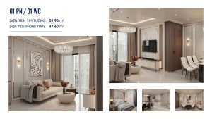 Nội thất gợi ý căn 1PN 1WC