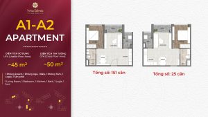 Layout căn hộ A1 và A2