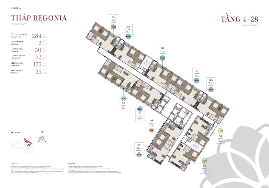 MB căn hộ tầng 4-28 tháp Begonia