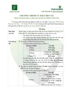 Thông báo từ Vietcombank về ưu đãi cho khách hàng cá nhân mua dự án Green Skyline - Trang 1