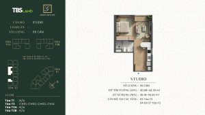 Layout Studio căn hộ Green Skyline