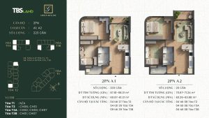 Layout 2PN -A căn hộ Green Skyline