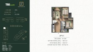 Layout 2PN -I căn hộ Green Skyline