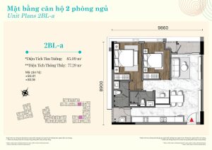 Layout căn hộ 2PN - 2BL-a