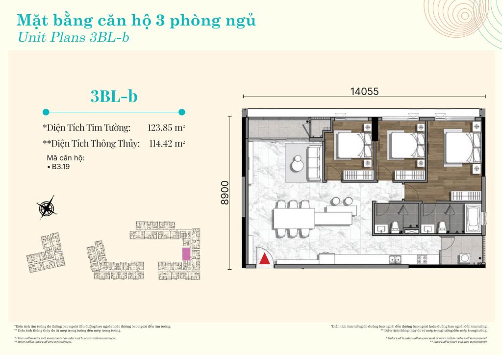 Layout căn hộ 3PN - 3BL-b